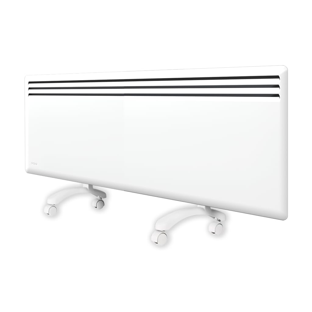 Elektrische Konvektorheizung Nobø NFK4N 2000W inkl. Rollen und Wandmontage, Weiss, Smart-Thermostat