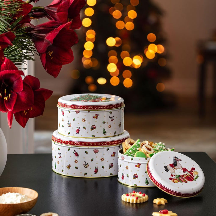 Villeroy & Boch – Winter Collage Accessoires Gebäckdosen-Set, bunt, 19,7 x 9,4 cm, 3-teilig, Keksdos