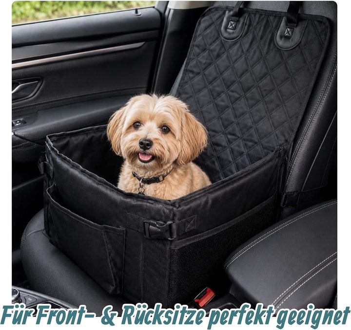 Relaxdays Hundeautositz, kleine Hunde bis 8 kg, faltbar, Hundebett Auto, stabil, HBT: 25x43x43 cm, A