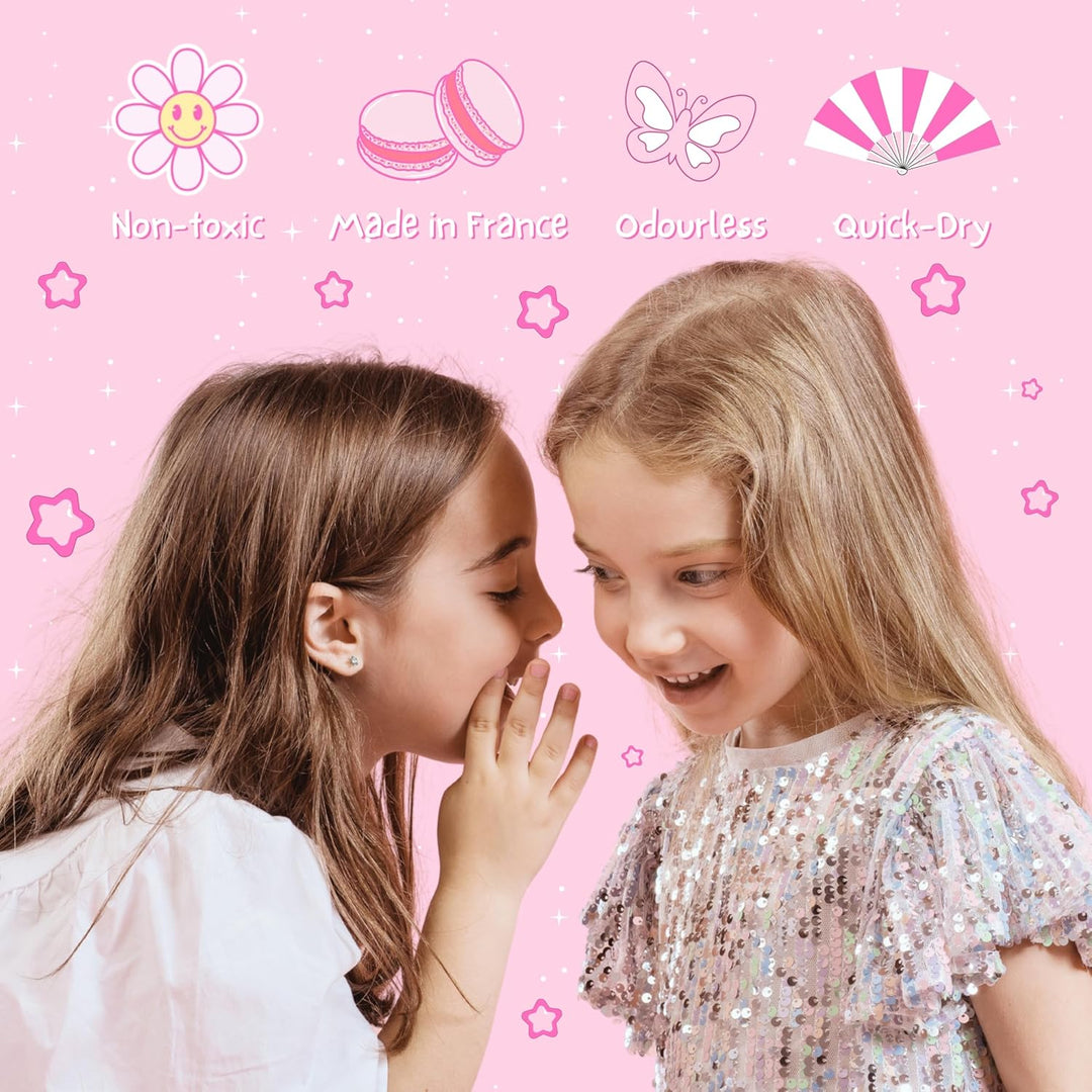 Miss Nella SUMMER SPARKLE - 5er Pack Kinder Nagellack mit Peel-off-Formel auf Wasserbasis Non-Toxic