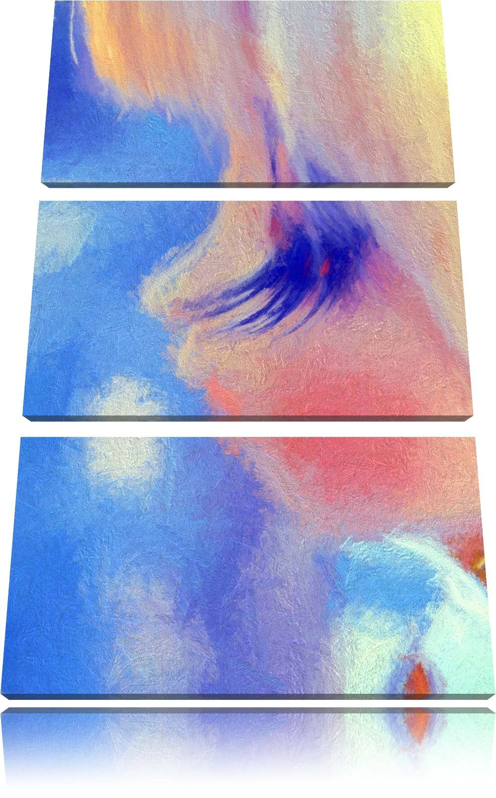 Pullip-Püppchen mit sehr langen Wimpern NewArt 3-Teiler Leinwandbild 120x80 Bild auf Leinwand, XXL r