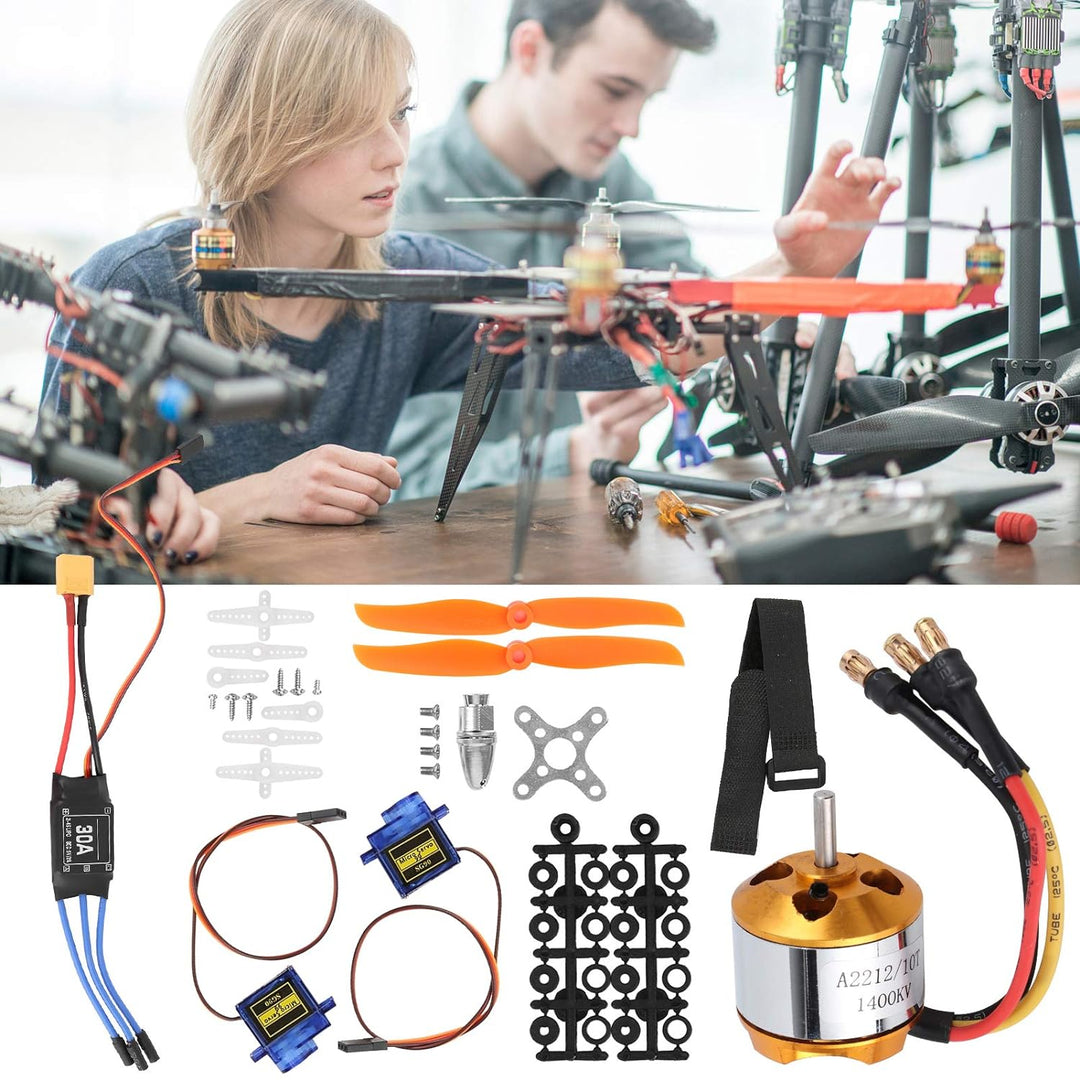 Dilwe Helikopter-Starrflügelset, 2212 1400KV Motor + 8060 Propeller + 9G Servo + 30A XT60 ESC RC Hub