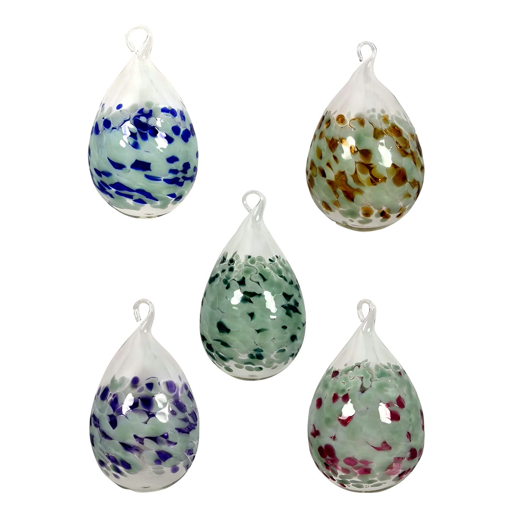 Lauschaer Glas Ostereier aus Glas mit Granulat verschiedene Grössen und Sets mundgeblasen handgeform