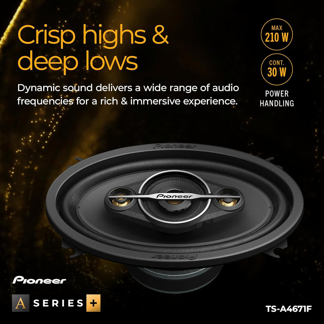 Pioneer TS-A4671F 4 x 6" 4-Weg-Koaxial-Lautsprecher Set mit 2 Lautsprechern (je 210 W max., 30 W Sin