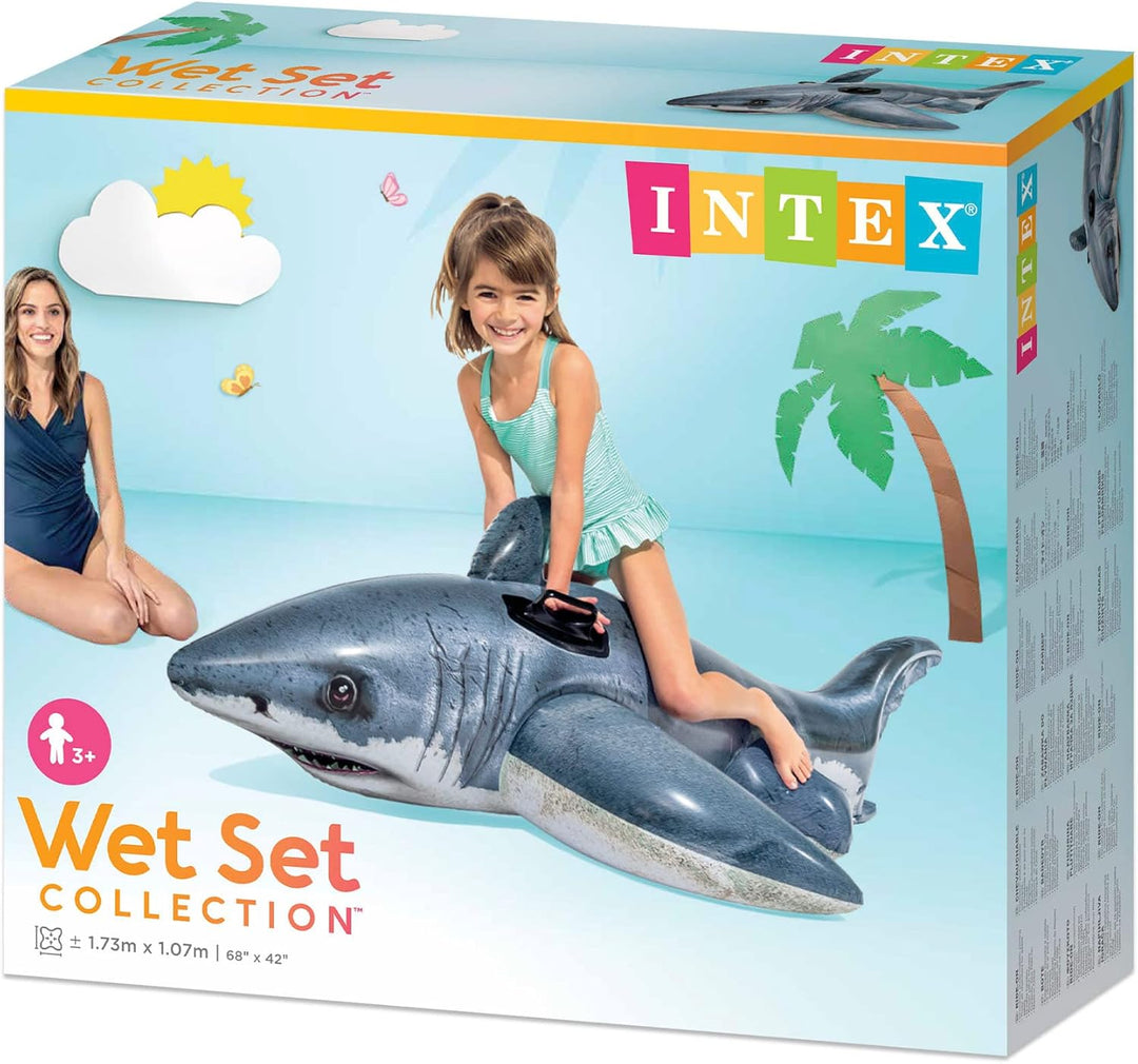 Intex 57520NP - Wave Rider Ride-On, 117 x 77 cm & Great White Shark - Aufblasbarer Reittier - 173 x