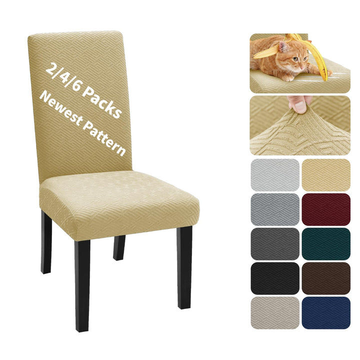 XINEAGE Stuhlhussen 4er Set, Stretch Stuhlhussen für Esszimmerstühle, Universale Stuhlhussen Waschba