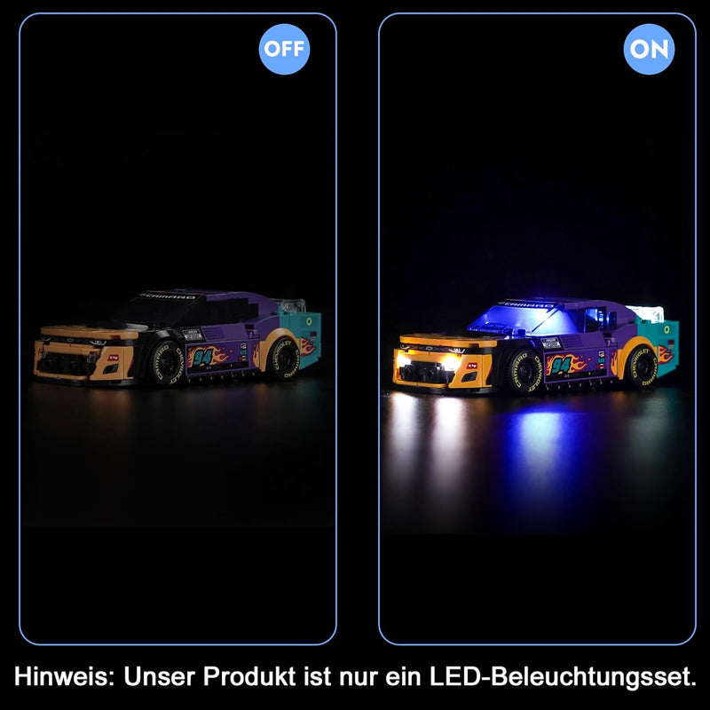 LocoLee Licht Kompatibel mit Lego 76935 NASCAR Next Gen Chevrolet Camaro ZL1, Nur Lichter Set - Kein