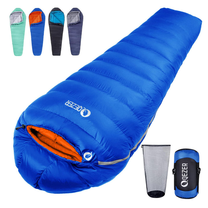 Daunenschlafsack,Warmer Leichter Winter Schlafsack 0°C bis -23°C für Erwachsener und Kind 4 Jahresze