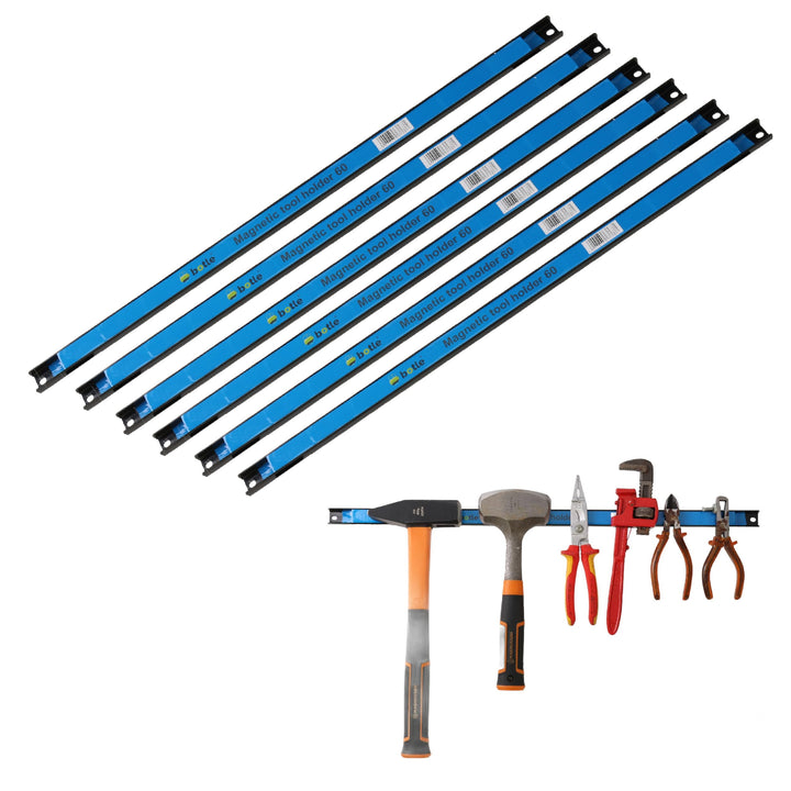6 x Magnetleiste Werkzeug Metallstreifen Länge 60 cm Schwarz Werkzeughalter Starker Magnet, mit Befe