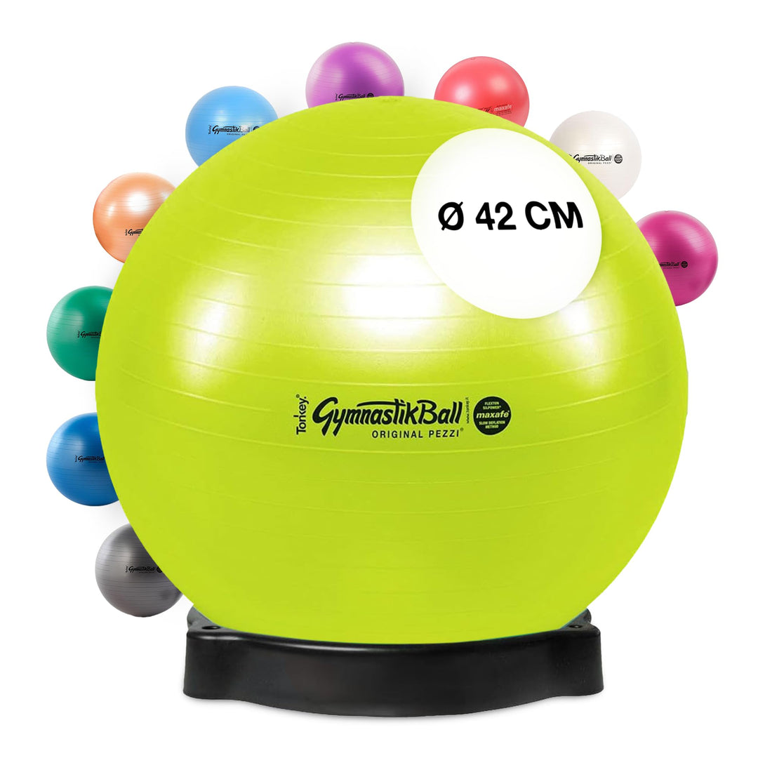 Pezzi - Gymnastikball Original Pezziball MAXAFE 42cm mit Ballschale – Sitzball für Therapie, Sport &