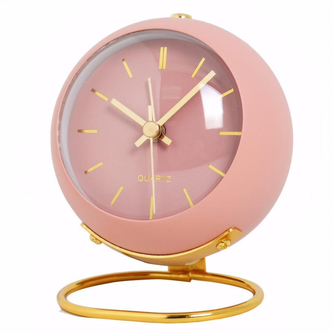 Lancoon Retro Quarzuhr Mit Nachtlicht Analogwecker Metall Einfaches Niedliches Design Tischuhr Batte