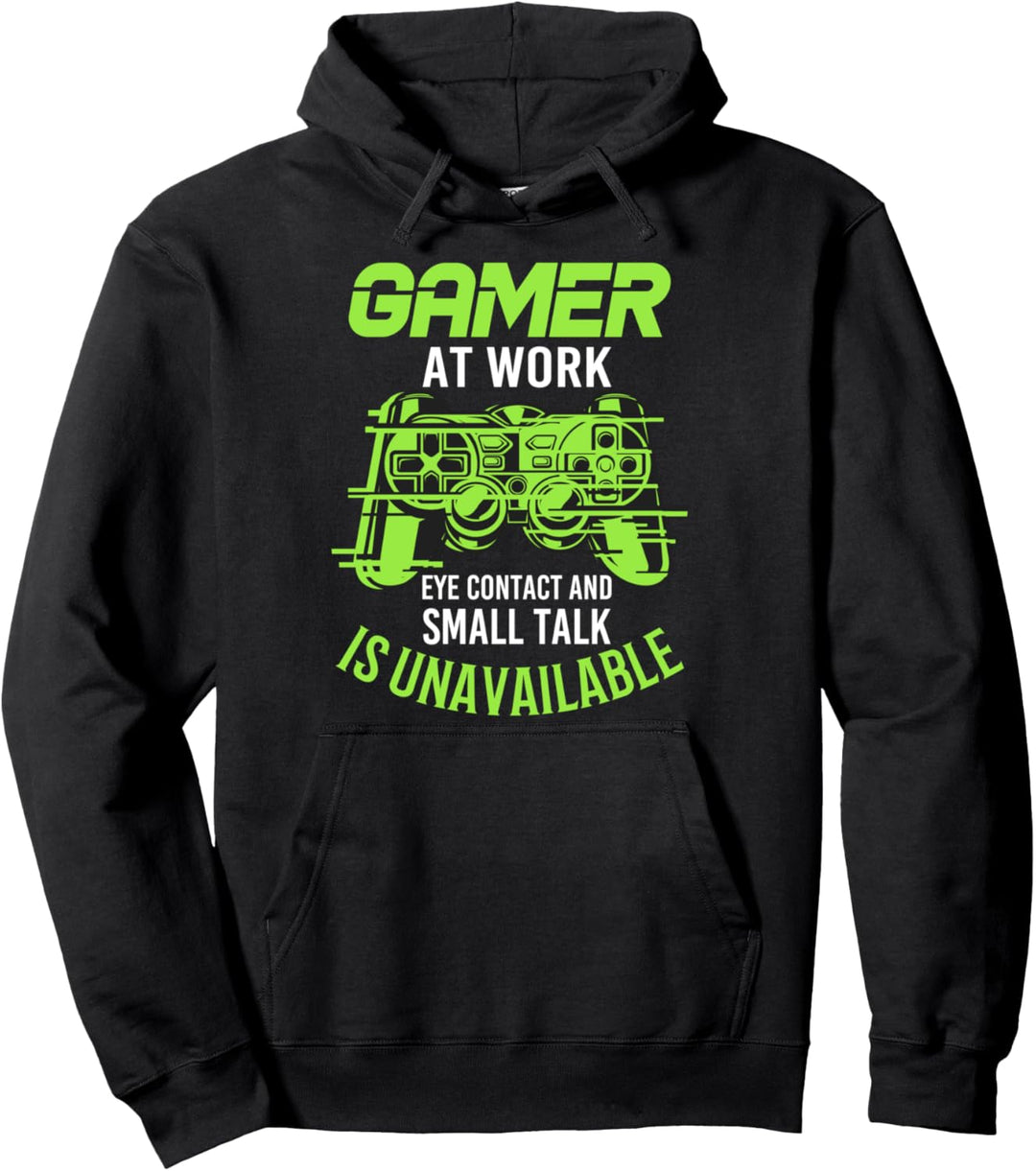Gamer at Work Zocken Konsole Video Game Spieler Zockerin Pullover Hoodie