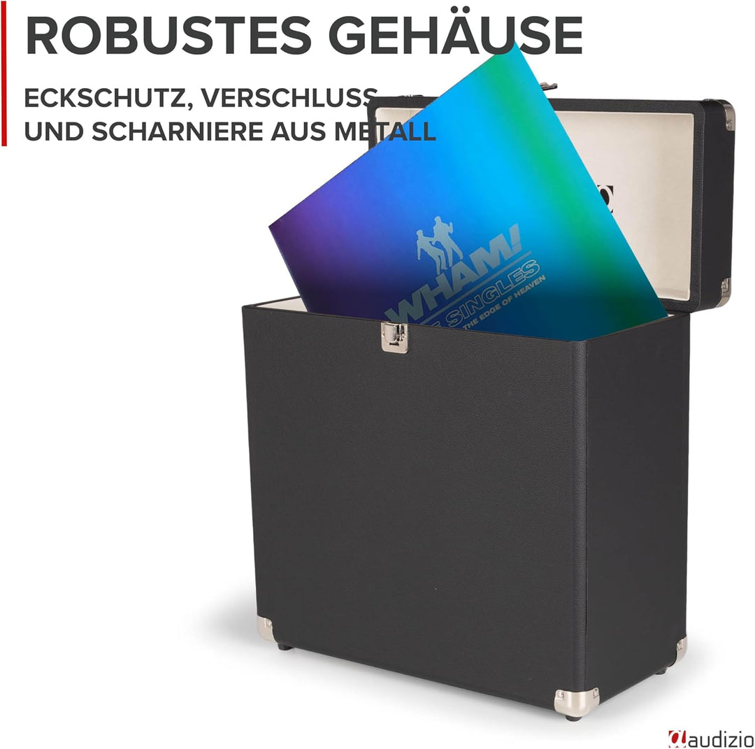 Audizio RC32 - Robuster Koffer für Schallplatten Aufbewahrung - Design Vinyl Holder - Plattenkoffer