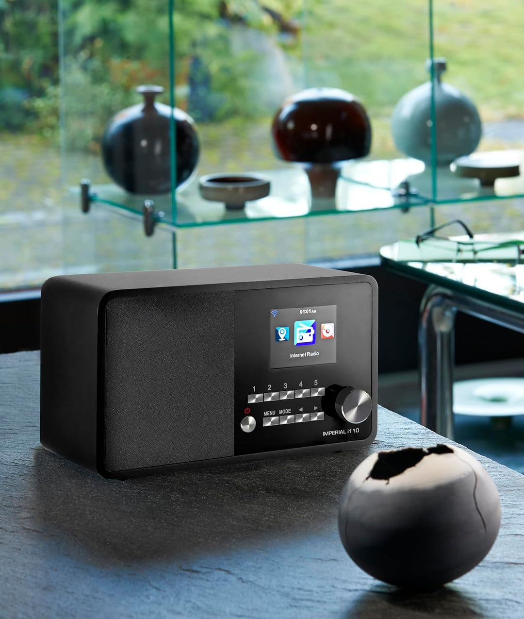 Imperial i110 Internetradio UPNP/DLNA Mediaplayer schwarz Schwarz Single, Schwarz Single