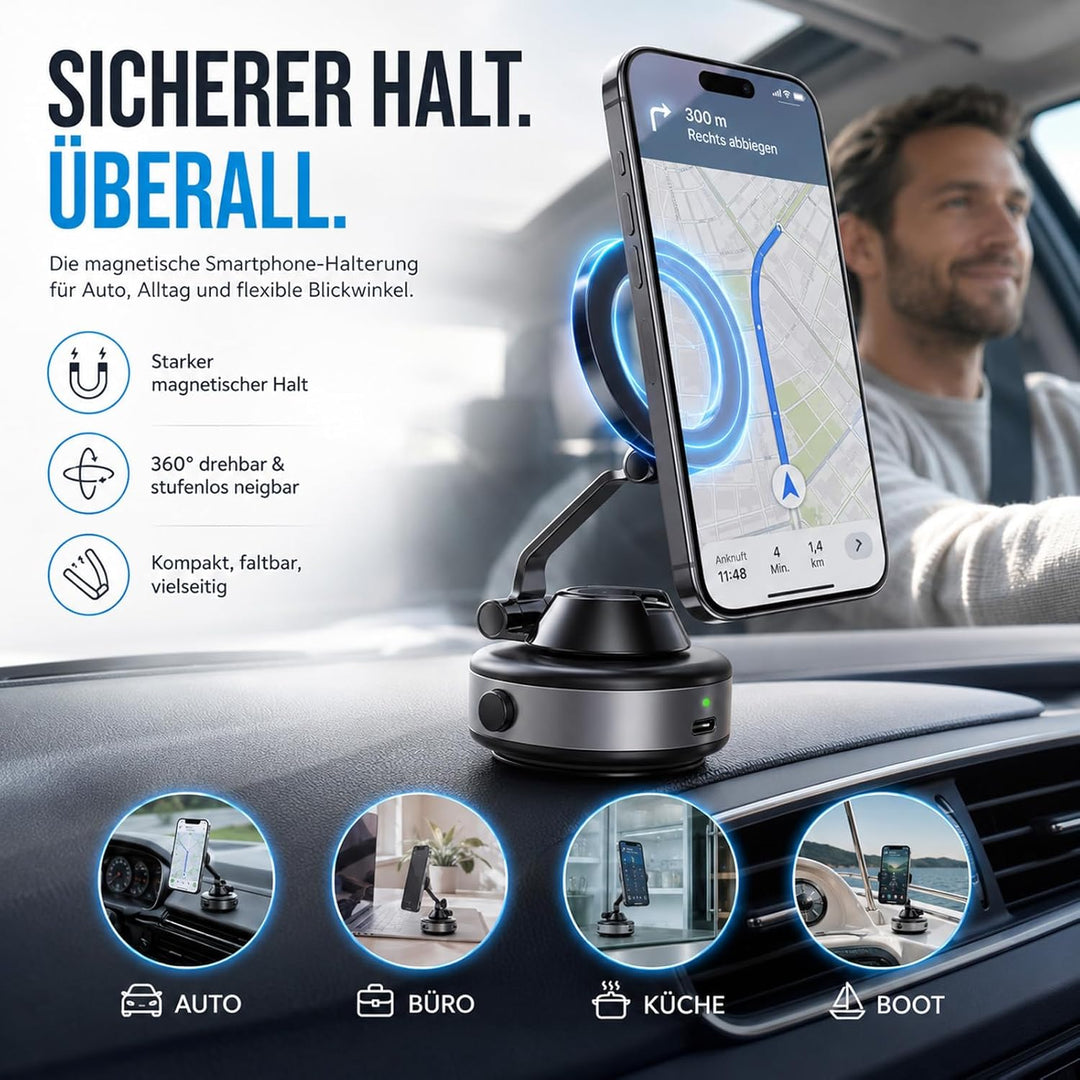 Snapmount Handy Halterung Elektrisch – SNAPMOUNT Original mit VACUUMLOCK-Technologie, Selbstansaugen