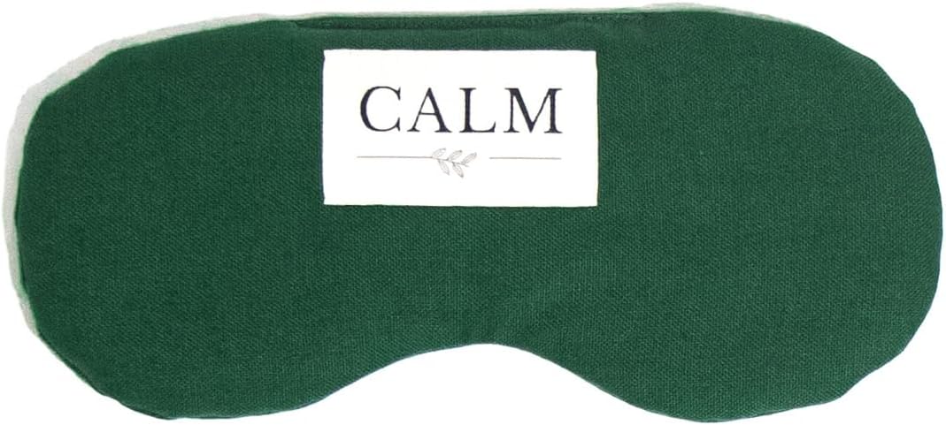 CALM Augenkissen mit Leinsamenfüllung Lavendel, Entspannung, Kühlung, Yoga (Dunkelgrün), Dunkelgr&amp;