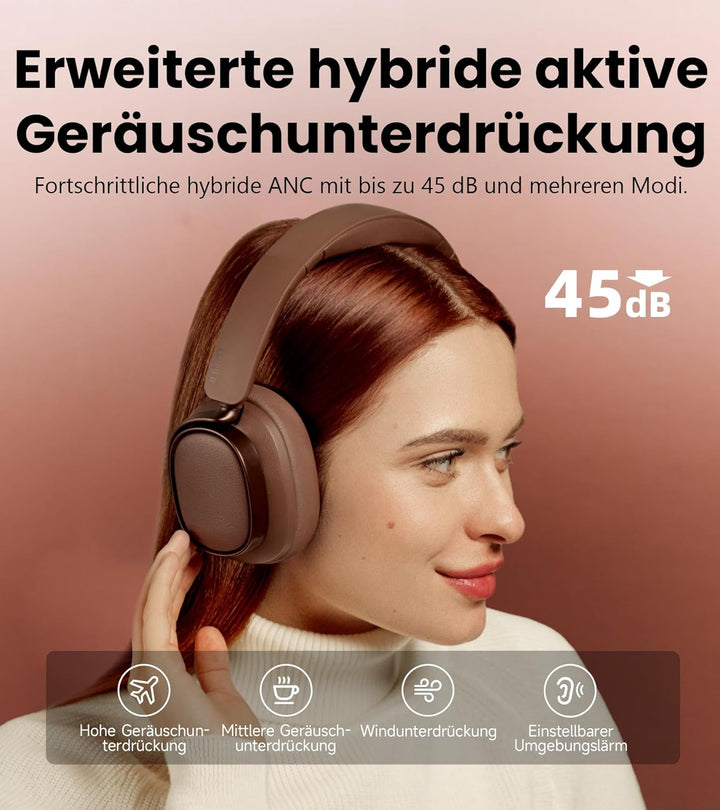 Edifier ES850NB Kabellose Over-Ear-Kopfhörer mit Geräuschunterdrückung, Hi-Res Audio Wireless, LDAC,