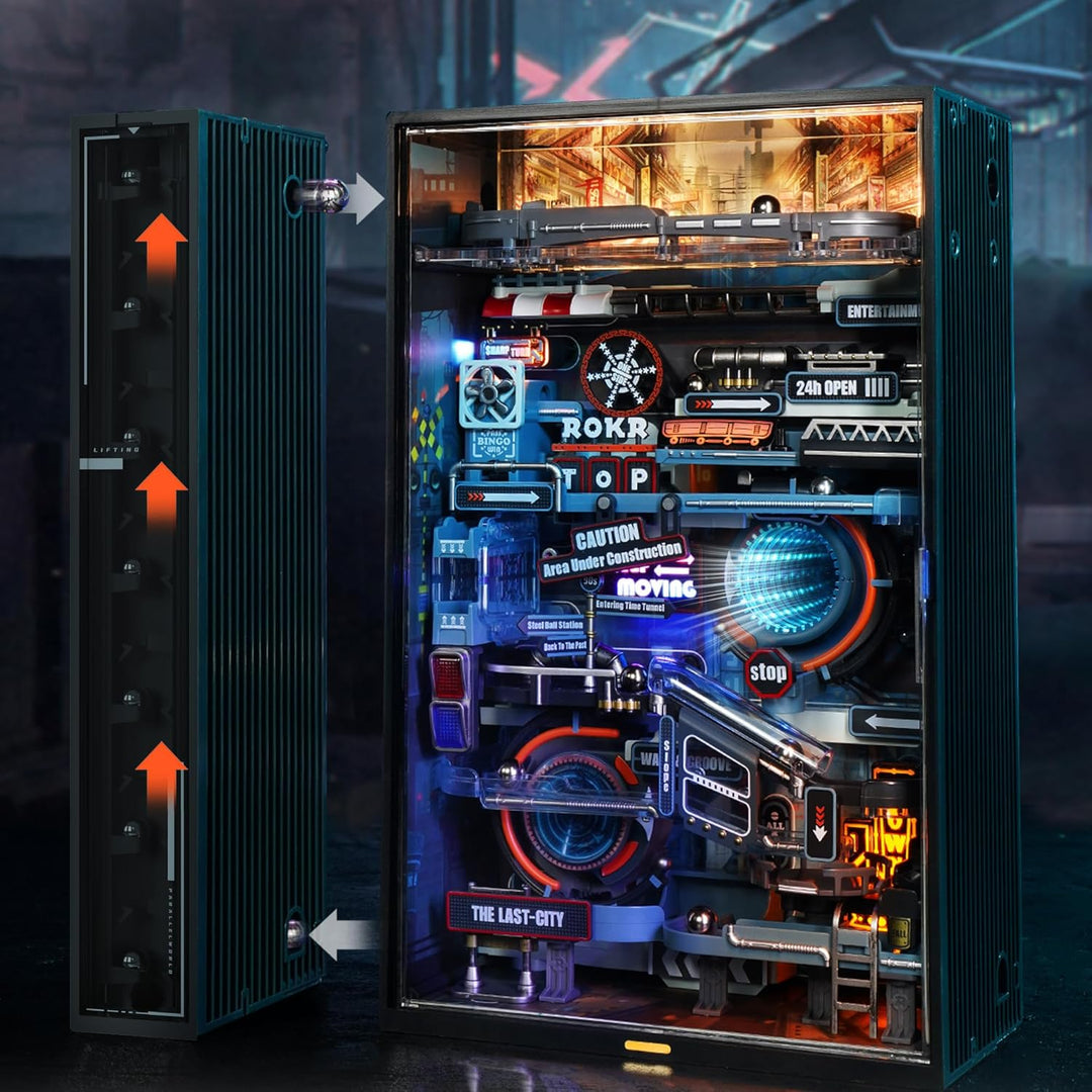 ROKR Kugelbahn Last City 3D Puzzle Erwachsene Modell Gaming Deko Setup Erweiterungsfähige Kits Cyber