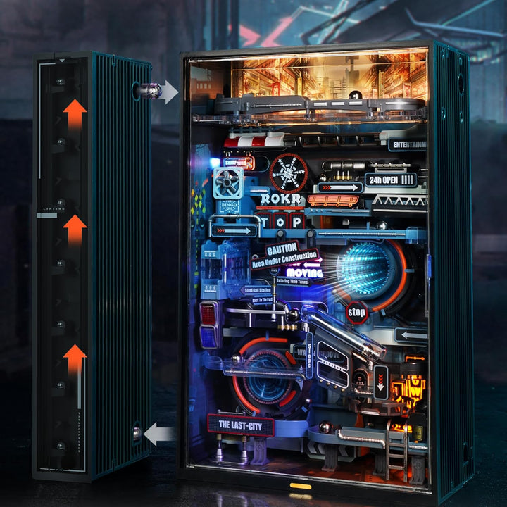 ROKR Kugelbahn Last City 3D Puzzle Erwachsene Modell Gaming Deko Setup Erweiterungsfähige Kits Cyber