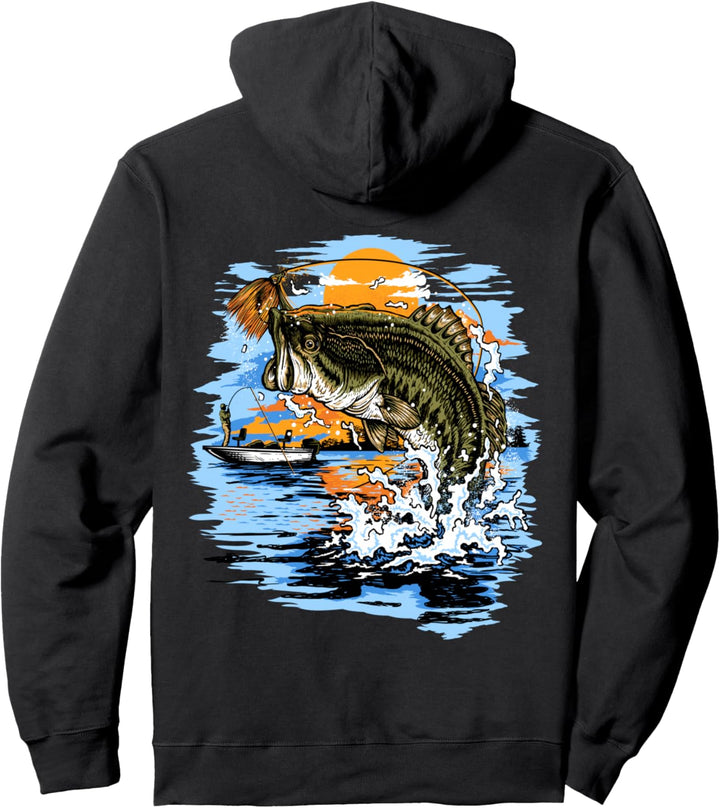 Large Mouth Bass Fishing Pullover Hoodie