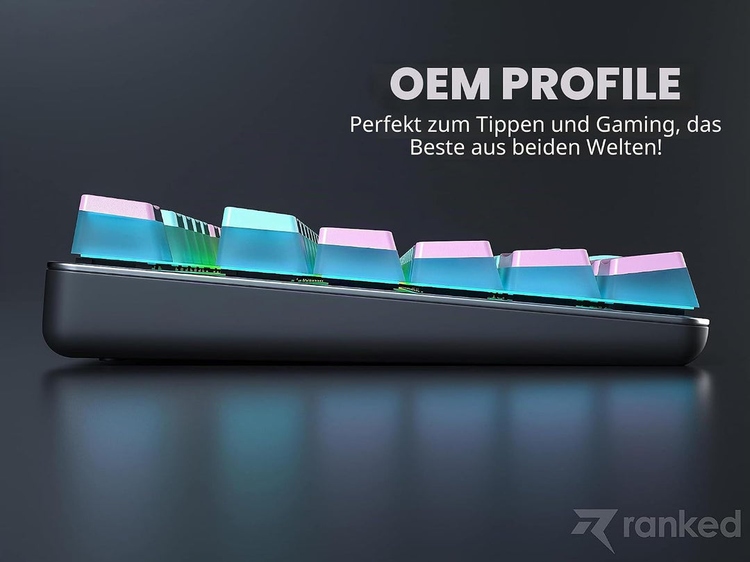 Ranked Pudding PBT-Tastenkappen | 112 Double Shot Transluzent ANSI US- und ISO-Layout | OEM-Profil f