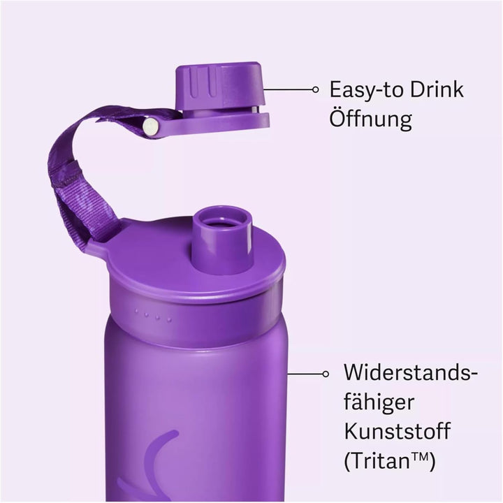satch Sport Trinkflasche BPA frei 650 ml, Auslaufsicher und Kohlensäure geeignet, für Sport- und Erf