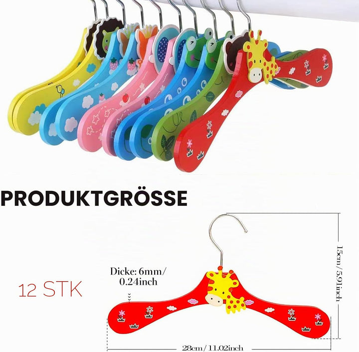 12 PCS Kleiderbügel - Puppenkleiderbügel - Bunte Kleiderbügel für Puppenschrank - Spielzeug Kleiders