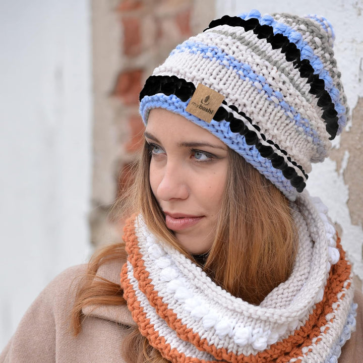 myboshi Strickset Mütze Irvine, Strickpaket für Fortgeschrittene, inkl. No.1 Wolle, Nadel, Anleitung