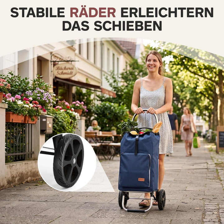 Sekey Einkaufstrolley klappbar, 3-in-1 Einkaufswagen (Trolley, Sackkarre & Rucksack), mit leichtem A