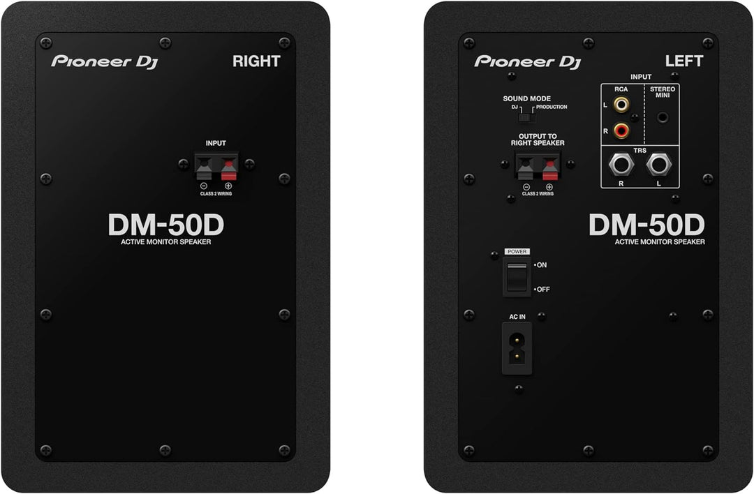 Pioneer DJ DM-50D 5 Desktopmonitorsystem (schwarz) One Size Single, Single