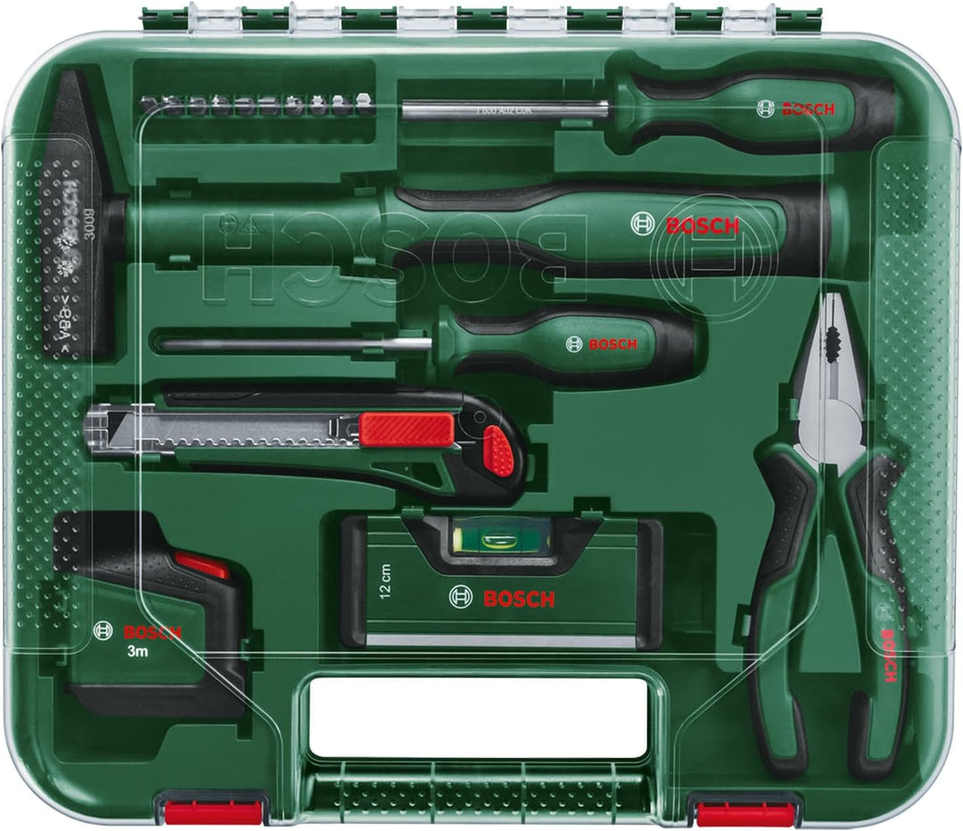 Bosch Universal Werkzeug-Set, 17-teilig (vielseitiger Werkzeugkoffer, bestückt, hochwertig, ergonomi