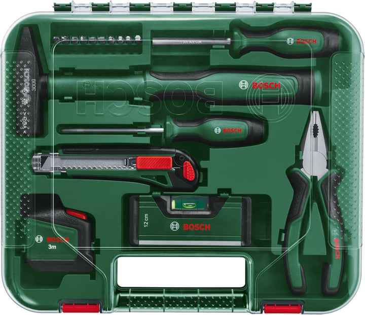 Bosch Universal Werkzeug-Set, 17-teilig (vielseitiger Werkzeugkoffer, bestückt, hochwertig, ergonomi
