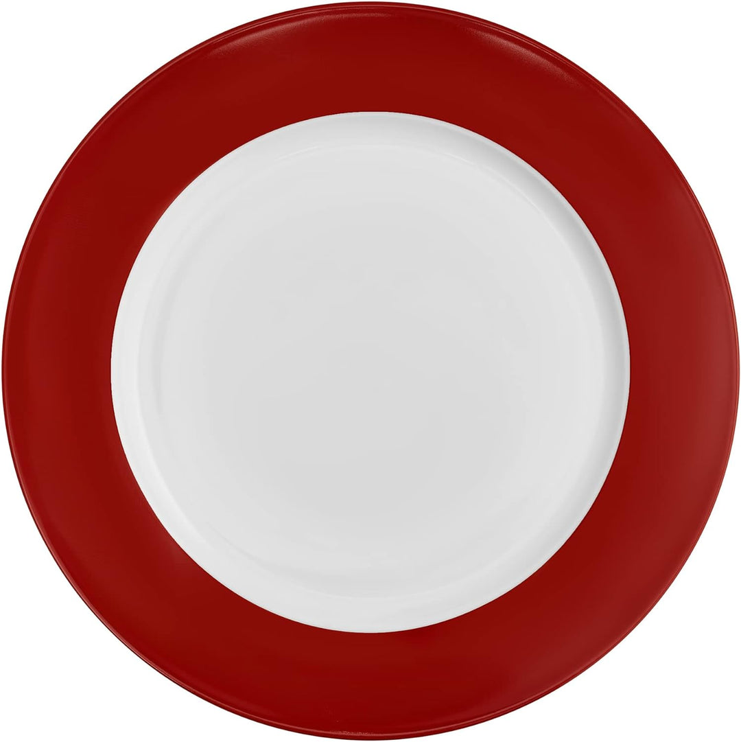 AMBITION Tafelservice rot weiss Aura Red Geschirrset für 6 Personen 18-teilig Porzellan Teller Spülm