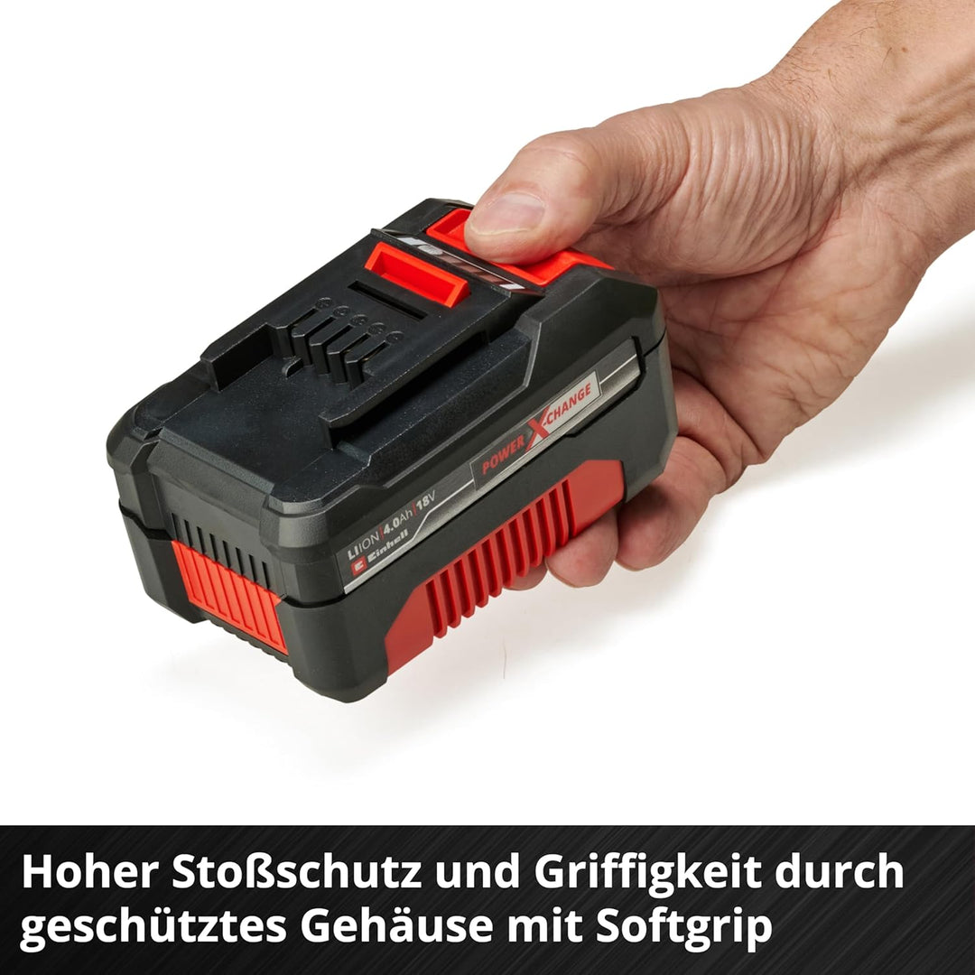 Original Einhell Starter Kit 2x 4,0 Ah Akkus und Twincharger Power X-Change (Li-Ion, 18 V, 75 min La