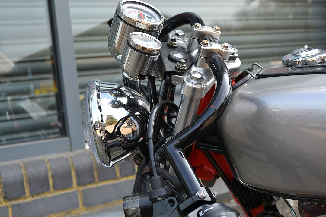 Motorrad Clubman Style Stahl 22mm 7/8" Schwarz Lenker