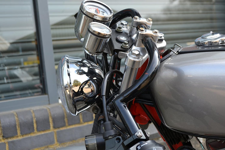 Motorrad Clubman Style Stahl 22mm 7/8" Schwarz Lenker