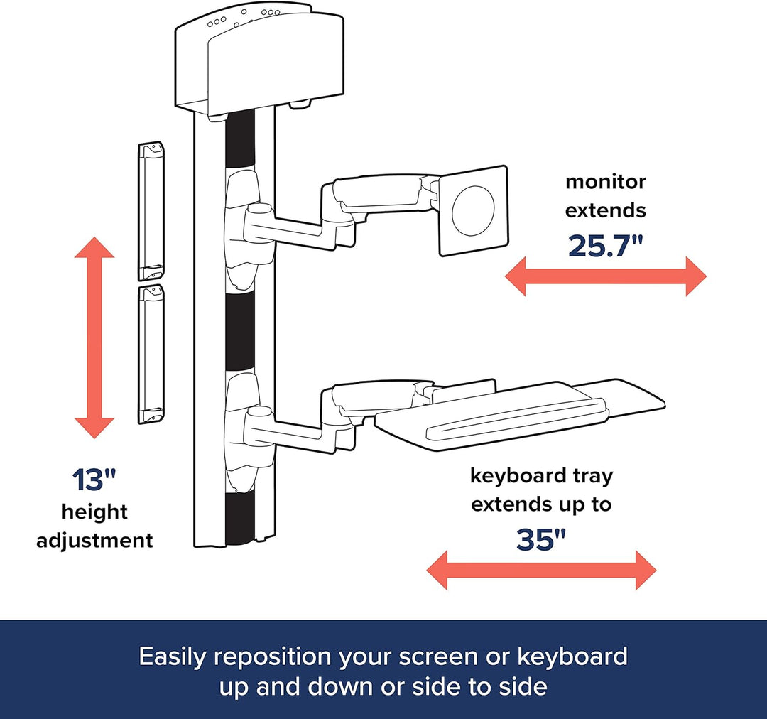 Ergotron LX Wandhalterung für LCD bis zu 61 cm (bis zu 24 Zoll)