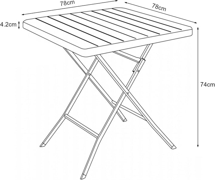 [en.casa] Klapptisch Lillestrøm Gartentisch Campingtisch klappbar 78 x 78 x 74 cm quadratisch Pickni