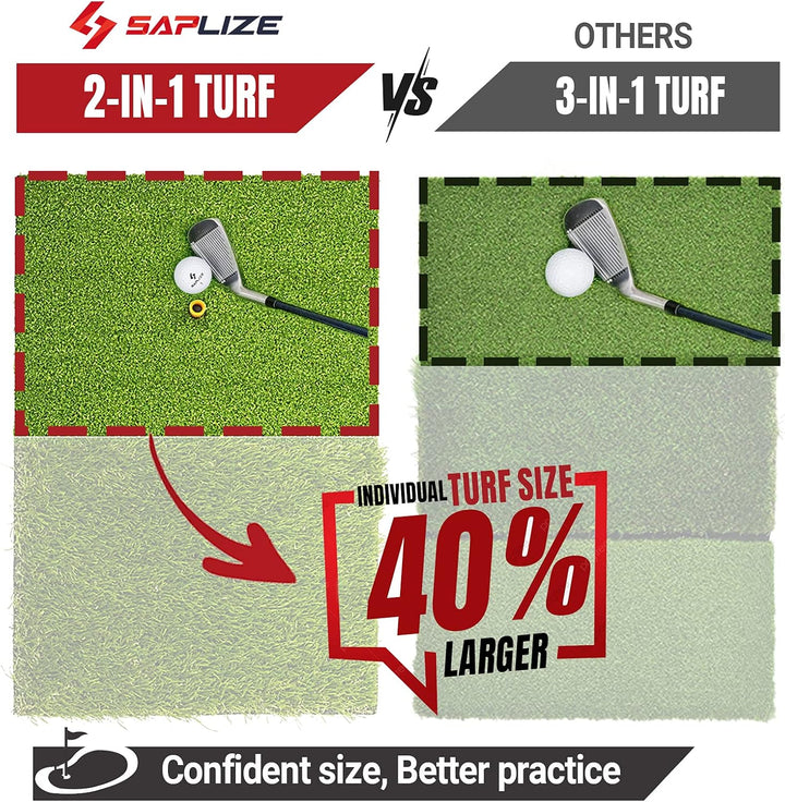 SAPLIZE Grosse Faltbare Golf-Schlagmatte, Enge Lie, Rough und Fairway für Driving, Chipping und Putt
