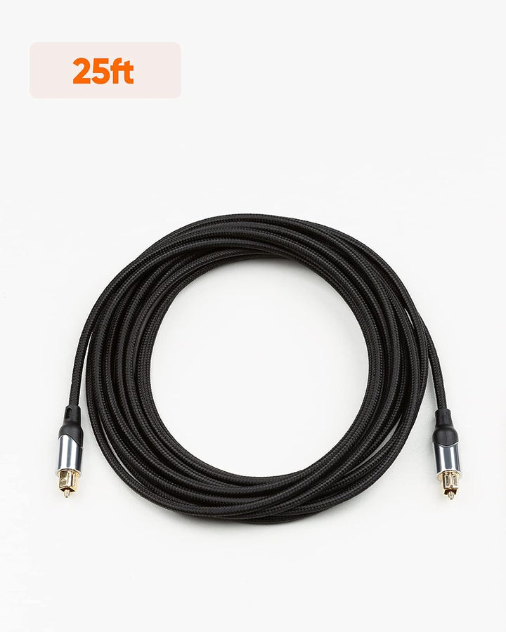 CableCreation Optical Audio Cable, 25FT Toslink Male SPDIF Cable with Nylon Braided Fiber Optic Cord