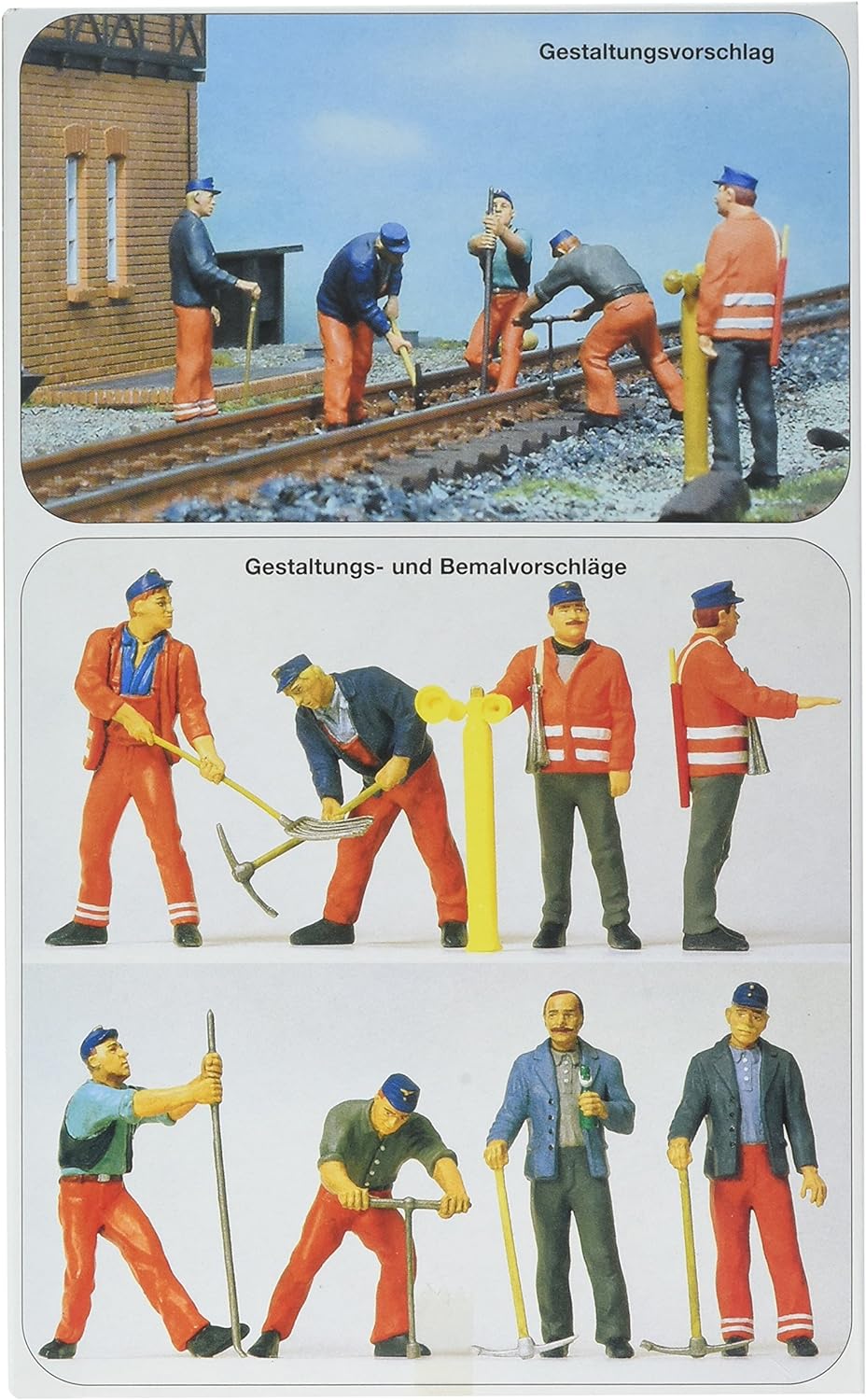 PREISER 45182 Gleisbauarbeiter. 6 Figuren