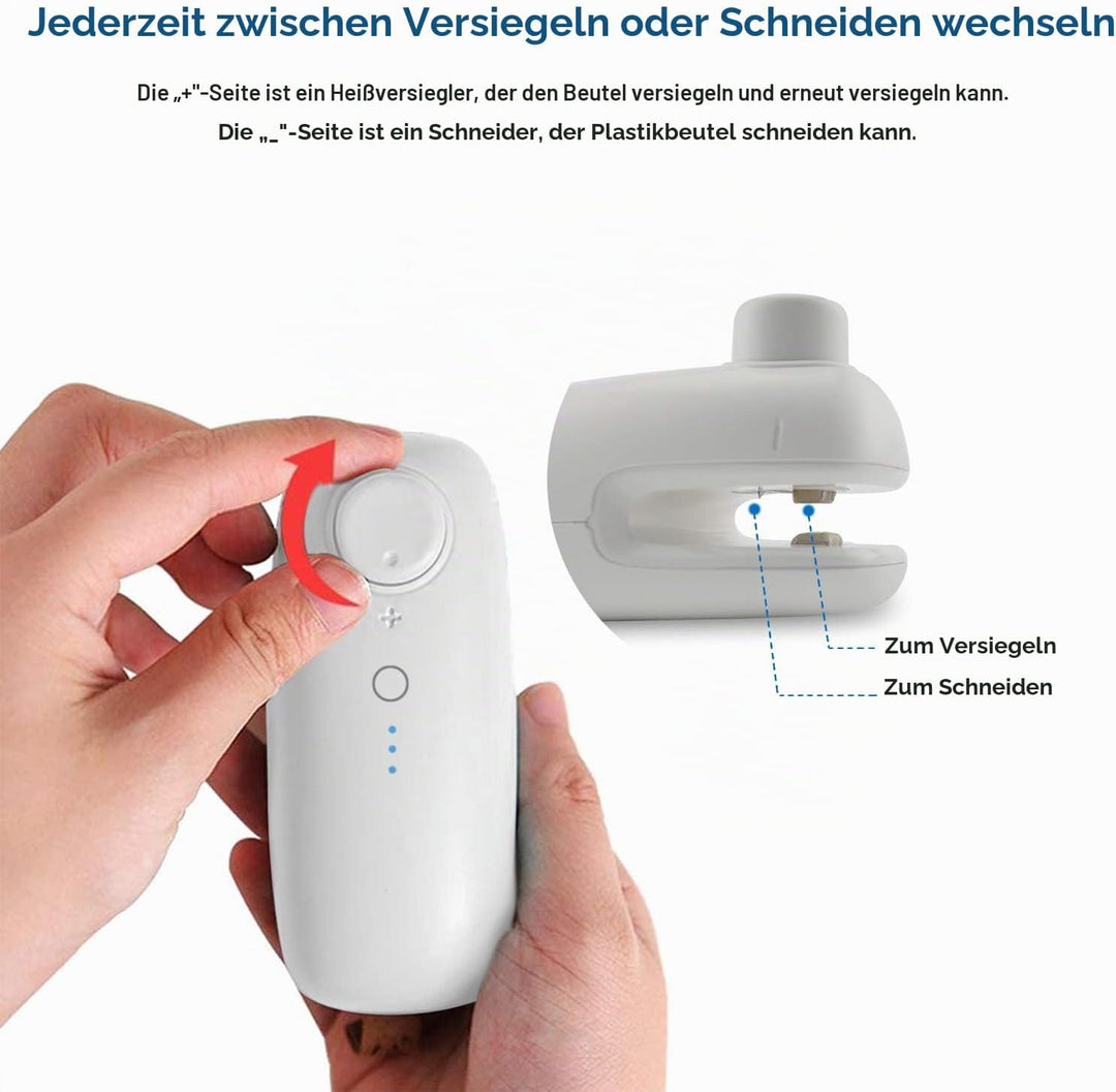 WELUV Mini Folienschweissgerät mit Cutter USB Tüten Verschweisser Hohe Sicherheit Bag Sealer Aufladu