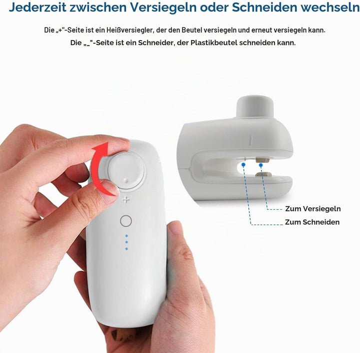 WELUV Mini Folienschweissgerät mit Cutter USB Tüten Verschweisser Hohe Sicherheit Bag Sealer Aufladu