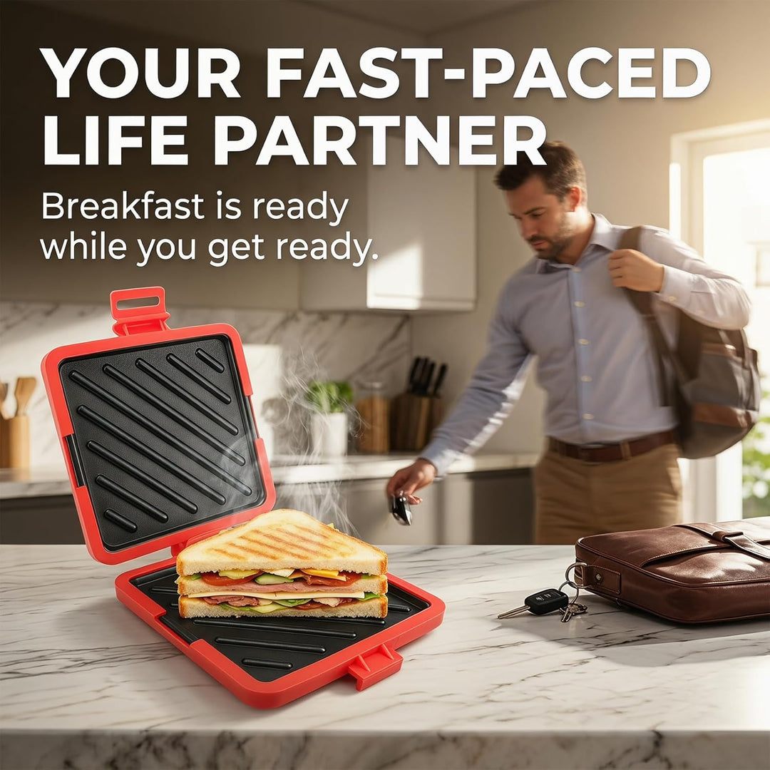 DASIAUTOEM Sandwichmaker, Quadratische Platten, RockStone Steinbeschichtung Antihaft, Für Sandwiches