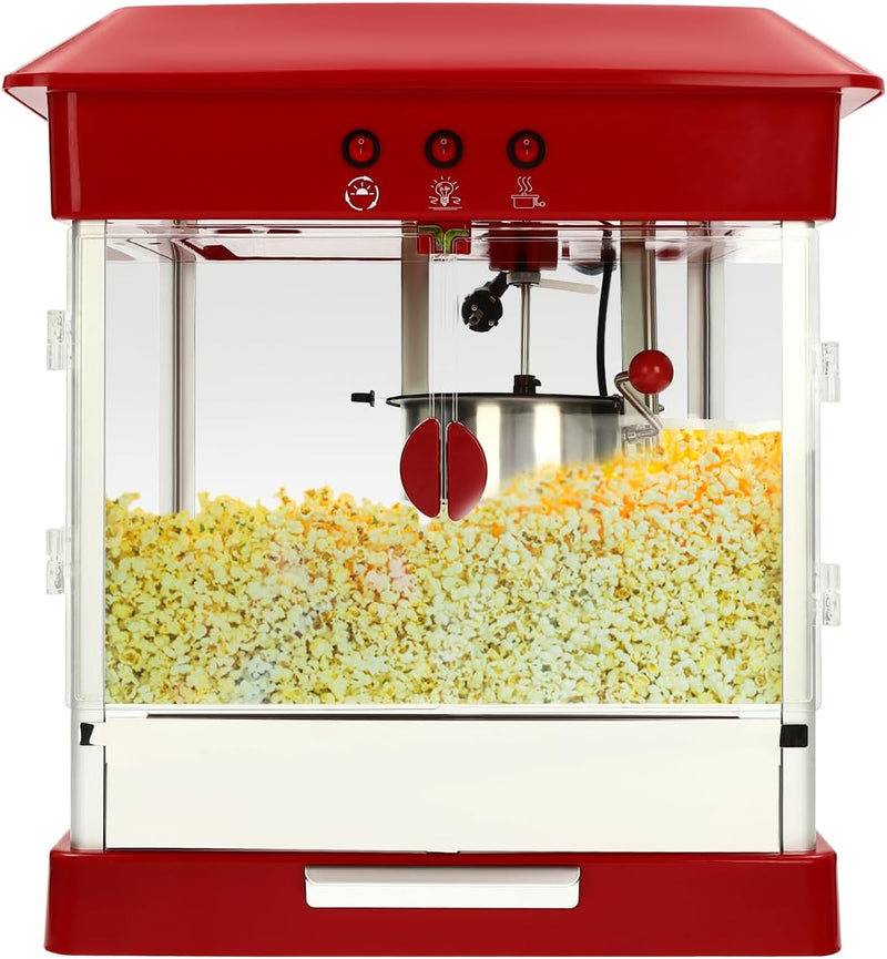 Popcornmaschine 800W Professionelle Popcorn Maschine für Zuhause Filmabend und Geschäften,Edelstahl