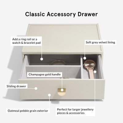 Stackers Oatmeal Classic Jewellery Box - Set of 3 (with drawers), Oatmeal