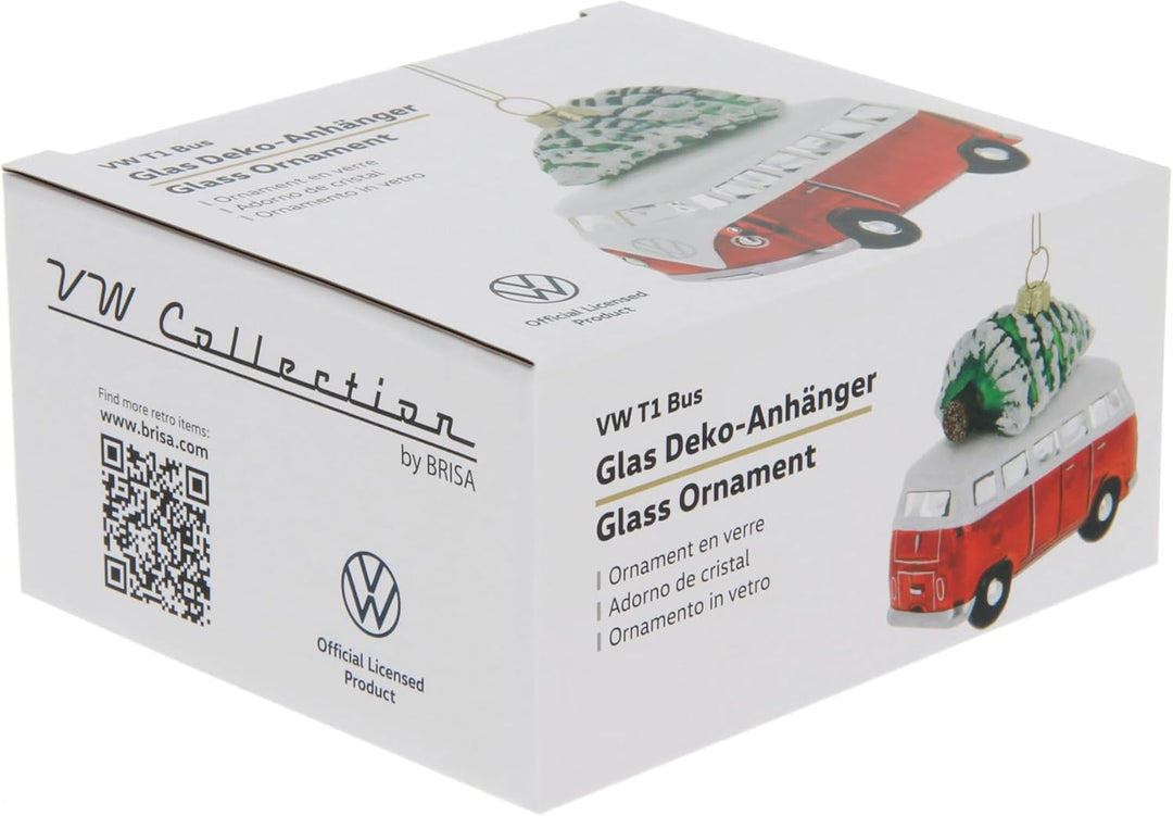 BRISA VW Collection - Volkswagen T1 Bulli Bus Weihnachtsschmuck & Dekoration aus Glas in Geschenkbox