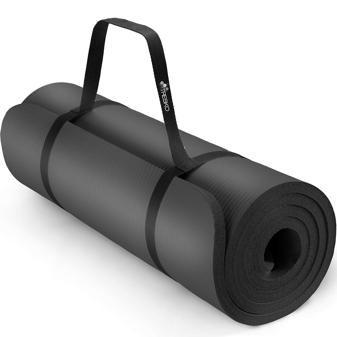 TRESKO Yogamatte Phthalatfrei - Gymnastikmatte rutschfest, Pilatesmatte Fitnessmatte mit Tragegurt,