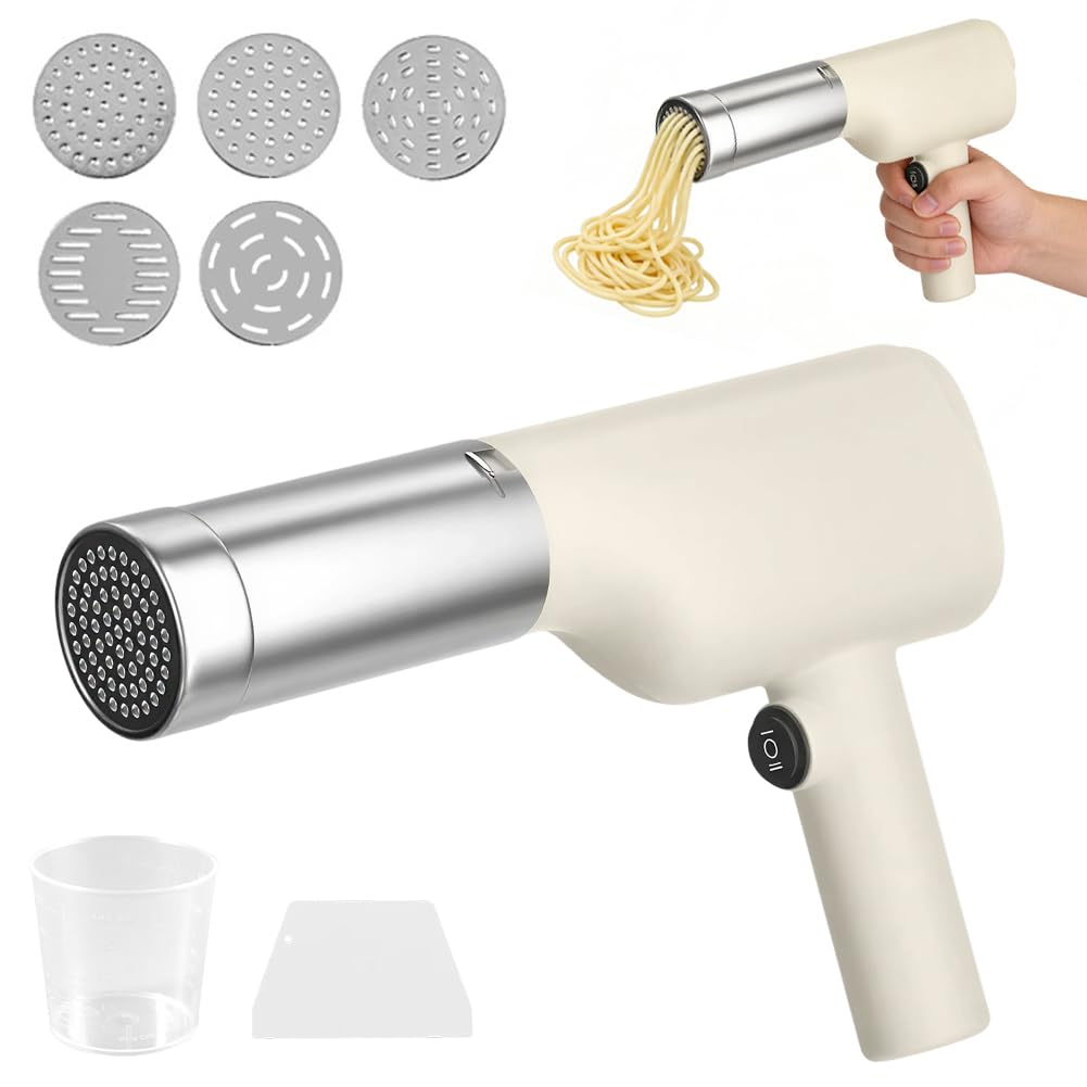 CEWROM Nudelmaschine Elektrische Handheld, Automatische Handheld Noodle Maker, Nudelmaschine Tragbar