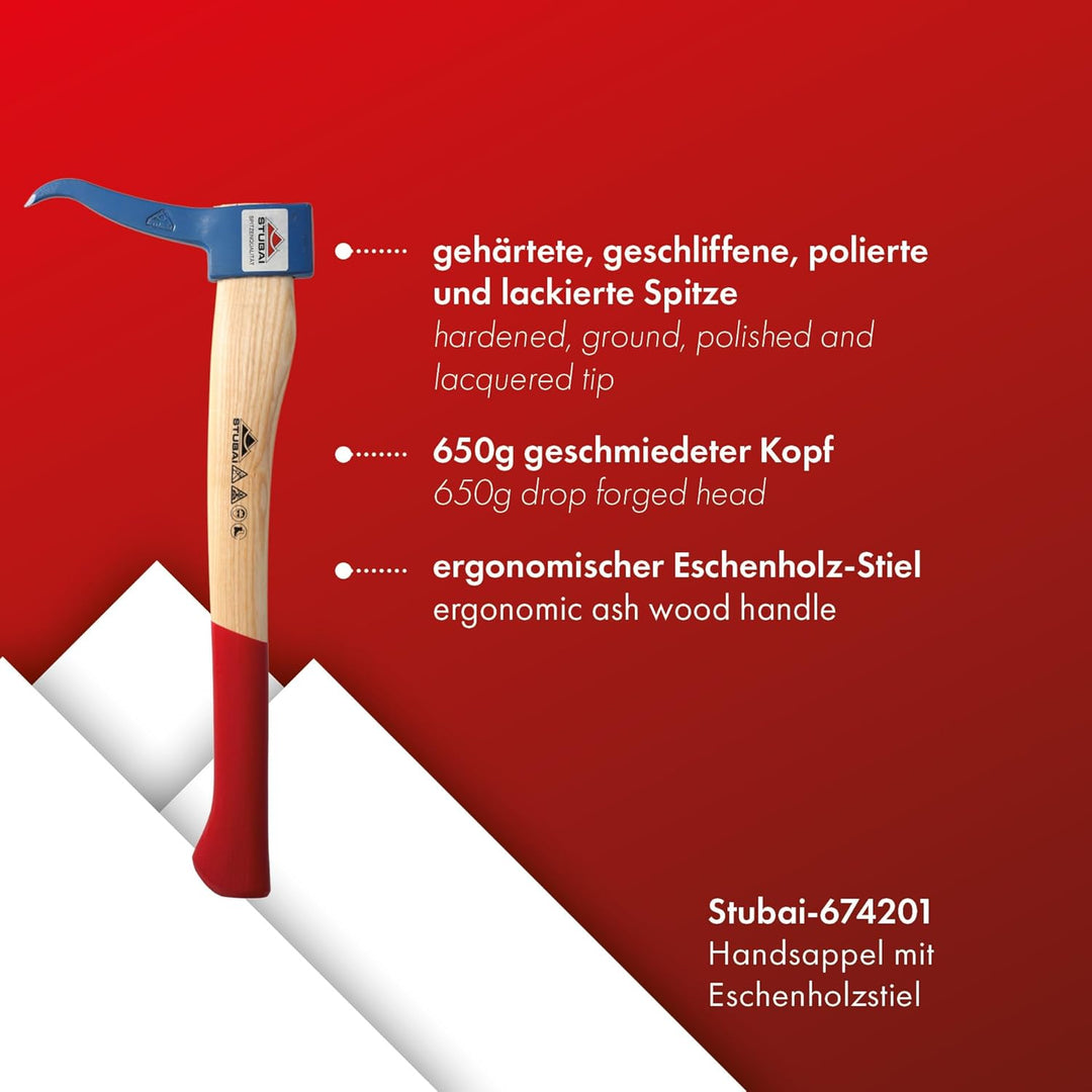 Stubai Handsappel mit Stiel Länge 450 mm 650 g, 450 mm